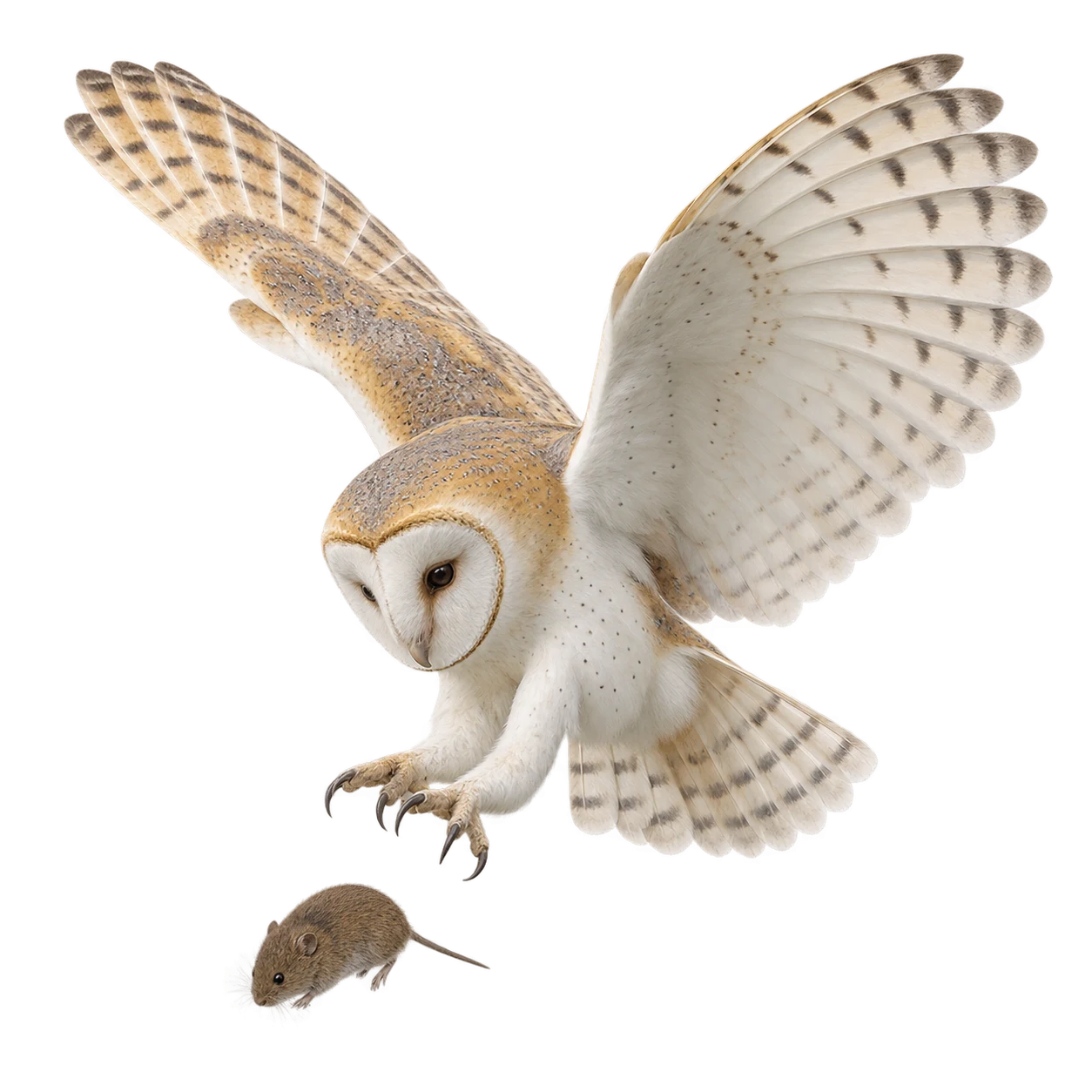Western Barn Owl: Silent flight · Search flight · Perch hunting