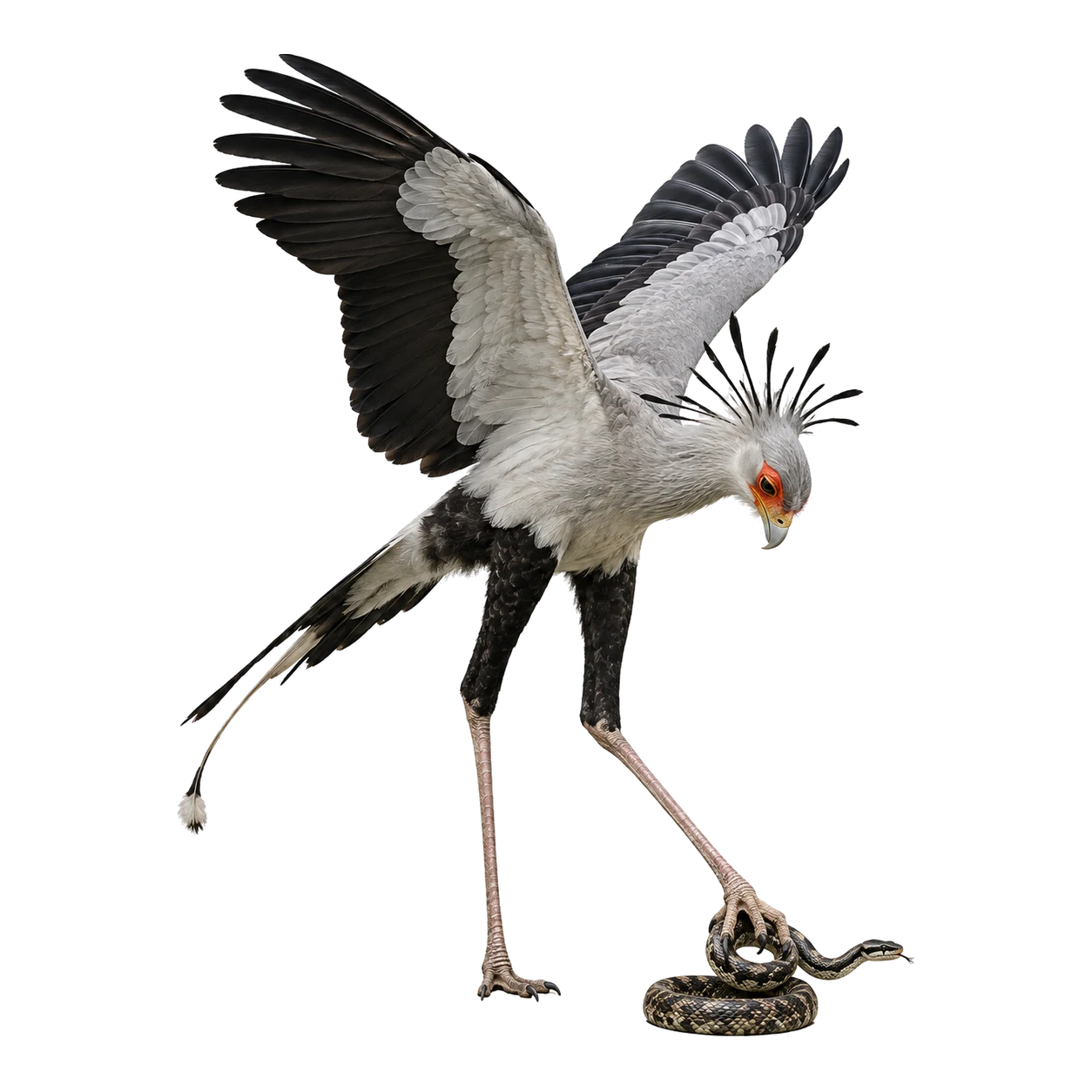 Secretarybird: Hunting on foot