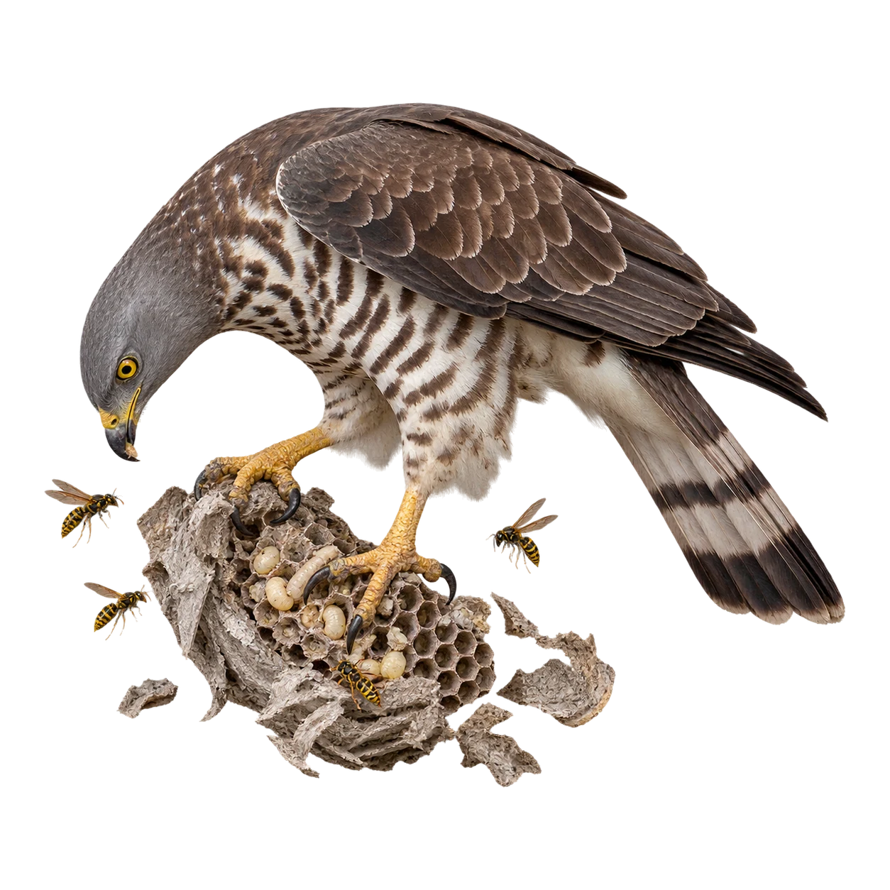 European Honey Buzzard: Digging out nests